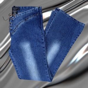 Rare Vintage 2000s Low rise lace up jeans.